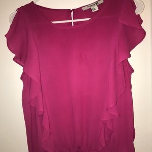 pink ruffle shirt